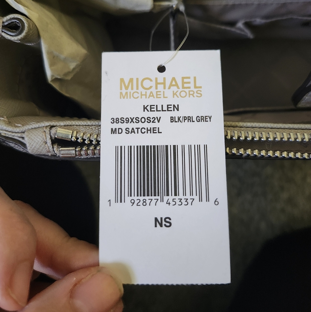 BRAND NEW NWT Michael Kors Kellen gray medium satchel purse - Picture 8 of 11